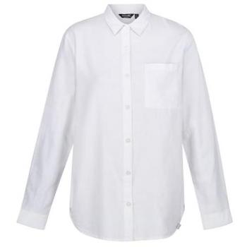 Regatta Women's Lightweight Long Sleeve Cotton Blend Shirt - White, Size 12