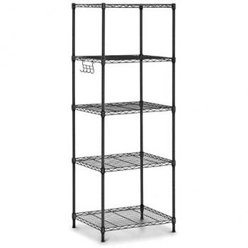 Estantería de metal negra - 55 x 45 x 150 cm - Capacidad de carga: 150 kg - RCMR-1500P19T