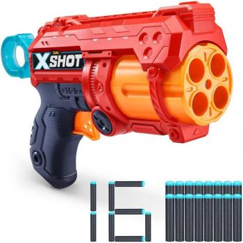 X-Shot Fury 4 Pistola con Barril Rotatorio y 16 Dardos