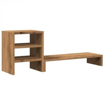 Soporte de Monitor con Organizador de Escritorio en Madera Artesanal de Roble