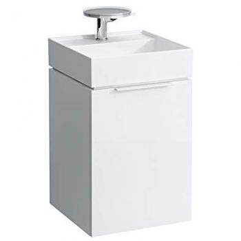 Lavabo Laufen Kartell 46x46cm, negro brillante, 3 agujeros para grifería, sin rebosadero, cerámica Saphir