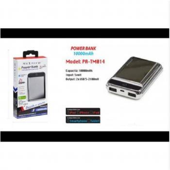 Power Bank 10000 mAh 2 USB Batería Externa Portátil Maxtech PA-TM014