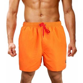 LK LEKUNI Bañador Hombre Pantalones de Playa con Forro con Cordón Traje de Baño Pantalón Ceñido_Naranja_S