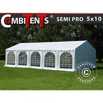 Carpa para Fiestas Semi Pro Plus CombiTents® 5x10m, 3-en-1, Blanca