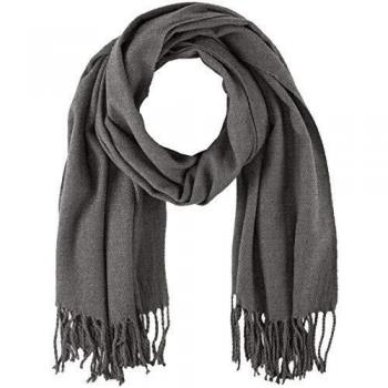 Jack & Jones Solid Woven Scarf - Durable Grey Men's Scarf