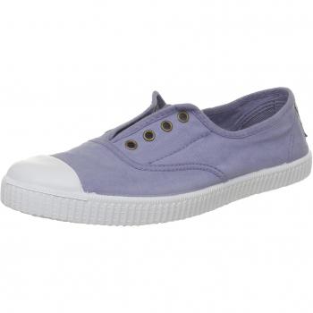 Victoria 1915 Women's Lace-Up Sneakers with Elastic and Rubber Toe, Blue Canvas