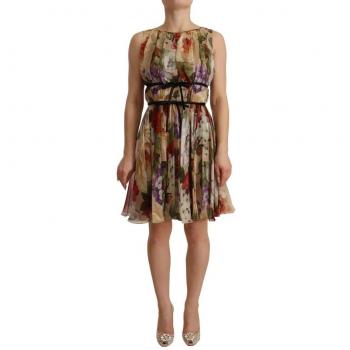Dolce & Gabbana Multicolor Floral Sleeveless A-line Mini Dress - IT36 | XS