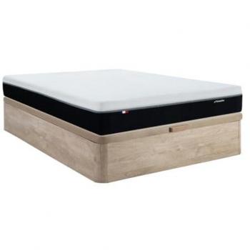 Conjunto de canapé abatible 160 x 200 cm natural claro + colchón ignífugo de muelles ensacados 7 zonas y espuma viscoelástica de 29 cm - SIVA de YSMÉE