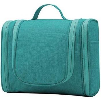 Wind Took Neceser Viaje Mujer Bolsa de Aseo para Mujer con Colgar Neceser Mujer Grande Impermeable Bolso Organizador Accesorios 24x5x19CM Verde