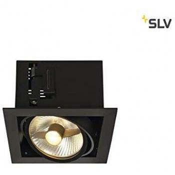 Foco empotrable cuadrado negro mate SLV Kadux 1 QPAR111, max. 75W, giratorio