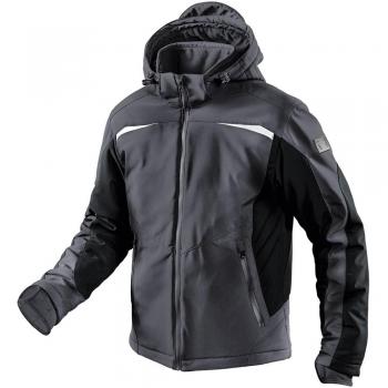 Chaqueta Softshell de Invierno KÜBLER 1041, Talla M, Unisex, Color Antracita/Negro, Resistente al Viento y Agua