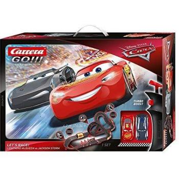 Carrera-GO The Movie Circuito de Coches Disney Pixar Cars-Let's Race de 6.2 m, Escala 1:43, Multicolor