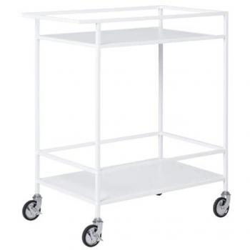 Carrito Vita Epikasa - Metal y Tablero de Melamina Blanco, 40x68x79 cm