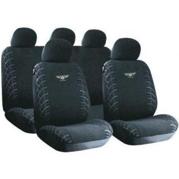SUMEX Fund209 - Funda Textil para Asientos Vermont - I, Color Negro, 10 Piezas