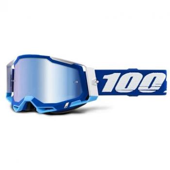 Gafas Off Road 100% Racecraft II con lente espejo azul, diseño de motocross, color azul