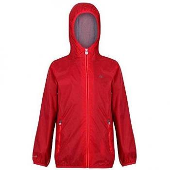 Regatta Lever Ii - Chaqueta ligera e impermeable con capucha para niños, Unisex niños, RKW164 8LTC09, Coral Blush, 44084