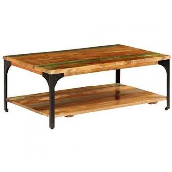 vidaXL Coffee Table with Shelf 100x60x35 cm Solid Reclaimed Wood