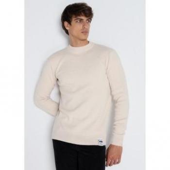 Jersey de cuello perkins beige para hombre Lois