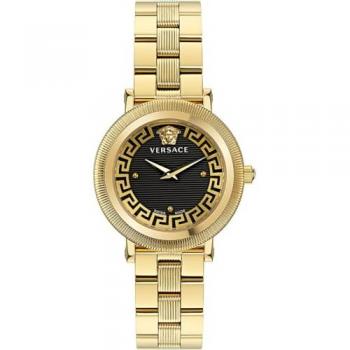 Versace Women's Gold-Tone Stainless Steel Watch with Sapphire Crystal and Swiss Quartz Movement