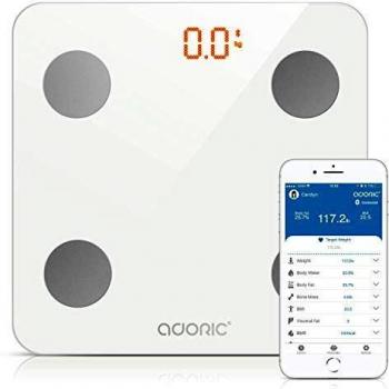Báscula Grasa Corporal Bluetooth Más de 8 Funciones, Báscula Analógica Monitores de composición corporal Para Móviles Andriod y iOS