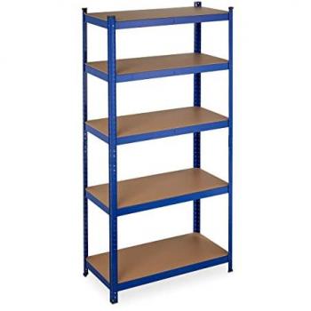 Estantería de Acero Carga Pesada 875 kg, 5 Baldas, 180x90x45 cm, Azul