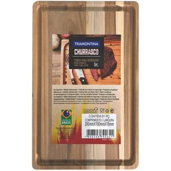 Tabla de cortar Tramontina 33x22x1,8 cm Natural Rectangular Madera