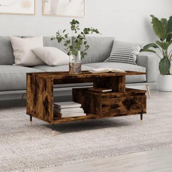 Mesa de centro de madera multicapa roble ahumado 90x49x45 cm