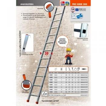 Escalera sencilla de aluminio Facal Genia de 9 peldaños, altura de trabajo 3,85 m, capacidad 150 kg
