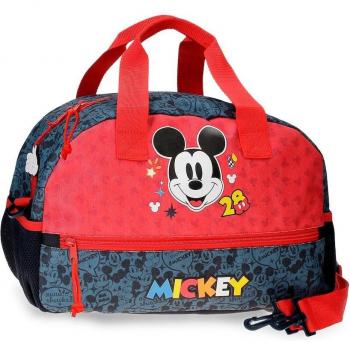 Disney Mickey Get Moving Bolsa de Viaje para Niños 40cm Rojo y Azul con Asas, Bandolera y Capacidad de 18L - Modelo 26202