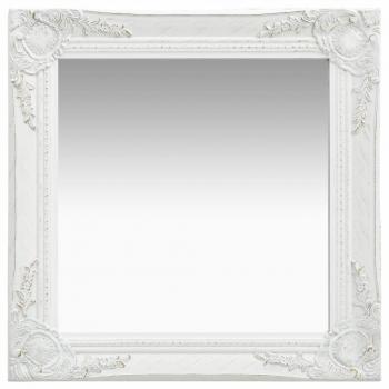 Espejo de pared estilo barroco 50x50 cm Blanco