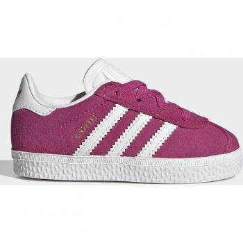 Zapatillas Adidas Originals Gazelle para Bebés con Cierre de Comodidad y Cordones Elásticos en Fucsia Semi Brillante / Blanco Ftwr / Oro Metálico EU 26