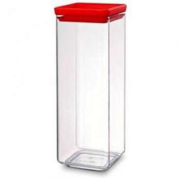 Brabantia Bote cuadrado de 2.5 l, tapa roja