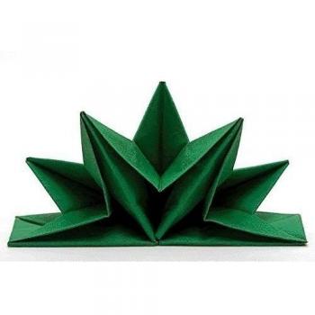 Servilletas Venezia, color: verde, vorgefaltet, contenido por paquete: 12unidades), forma de estrella, mesa decoración, mesa decoración, bodas, Navidad, Bautizo, aniversario