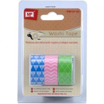 MP PM191-02 - Pack de 3 cintas decorados, tamaño 3 x 3 m
