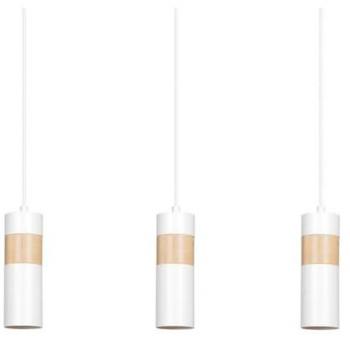 Lámpara de Suspensión Akari - Acero Blanco con Recubrimiento de Polvo y Madera - 60x100x6 cm