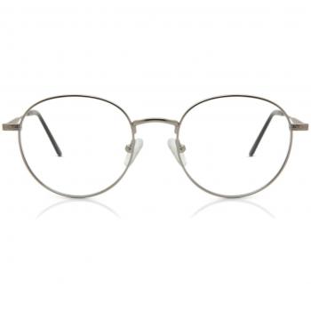 Gafas Recetadas Anti-Azules para Hombre - Armazón Completo Redondo Metálico Plateado - SmartBuy Collection