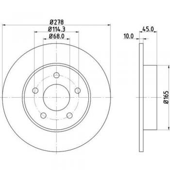 Disco de Freno HELLA PRO 8DD 355 110-401 para Nissan Almera Tino y Primera, revestido, diámetro 278 mm, diseño sólido