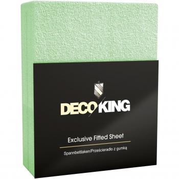 decoking 64139 Sábana bajera ajustable, de algodón rizado, algodón, Verde menta, 160 x 200 - 180 x 200