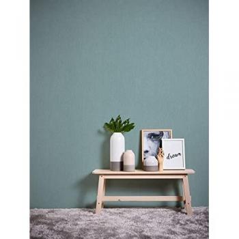Papel Pintado Vliestapete Hygge, Color Unifarben Ton-en-Ton, 0.53 x 10.05 m, Azul