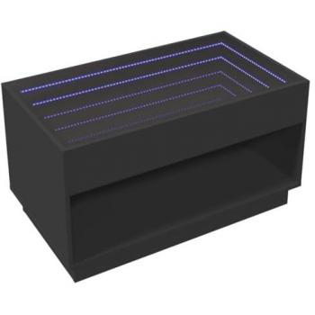 Mesa de centro con Infinity LED negro 90x50x50 cm, mesita de Centro, Mesa Auxiliar, Mesa de salón, mesita, mesita de sofá, mesita Decorativa