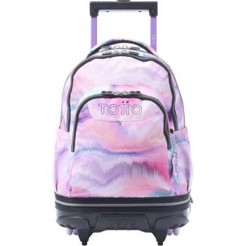 Mochila Totto Tiza escolar ruedas desmontable color rosa Pallay