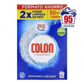 Colon Detergente en Polvo Activo para Lavadora - Ropa Blanca y de Color, 95 dosis