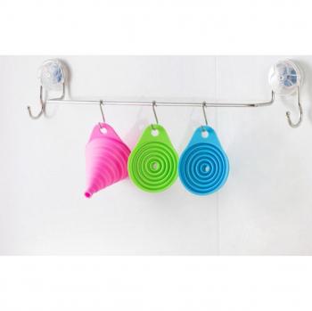 Primi 2pcs útil bonito y portátil cocina silicona plegable embudo