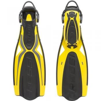 Aletas de Buceo Cressi Thor EBS con tacón abierto, color amarillo, talla S/M