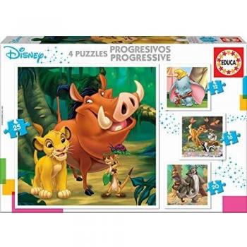 Disney Animals Progressive Puzzle Set (12, 16, 20, 25 Pieces) - Educa