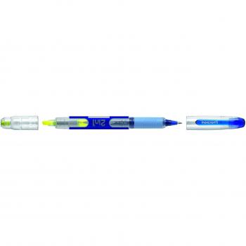 Inoxcrom Office Free Ink Grip 0,5 mm línea fina 2-en 1 bolígrafo de tinta líquida y frivolidad - Azul