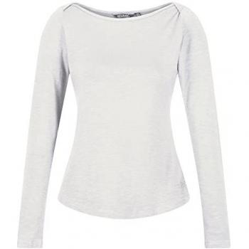 Regatta Women's Lakeisha White Viscose Boat Neck Long Sleeve Top - Size 14 UK