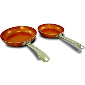 XSQUO Useful Tech Juego DE 2 SARTENES Chef con Revestimiento Antiadherente DE Cobre MICRONIZADO .Mango DE Acero Inoxidable. Vital Copper. TAMAÑOS DE 22 Y 26CM