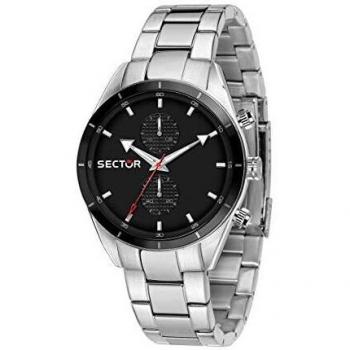 Reloj Hombre Sector 770 - Diámetro de 44 mm, diseño deportivo, resistente al agua, cronógrafo, correa de acero inoxidable