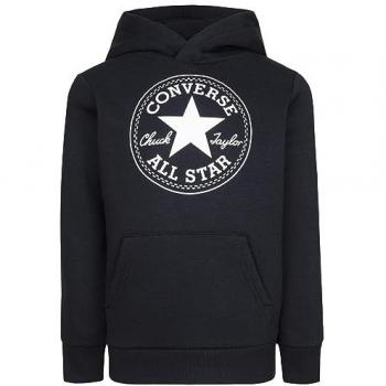 Sudadera con Capucha Converse Amplia para Niños de Felpa Negra